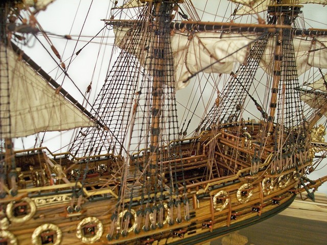 Man-of-War, 64-Gun British Ship: Deck View